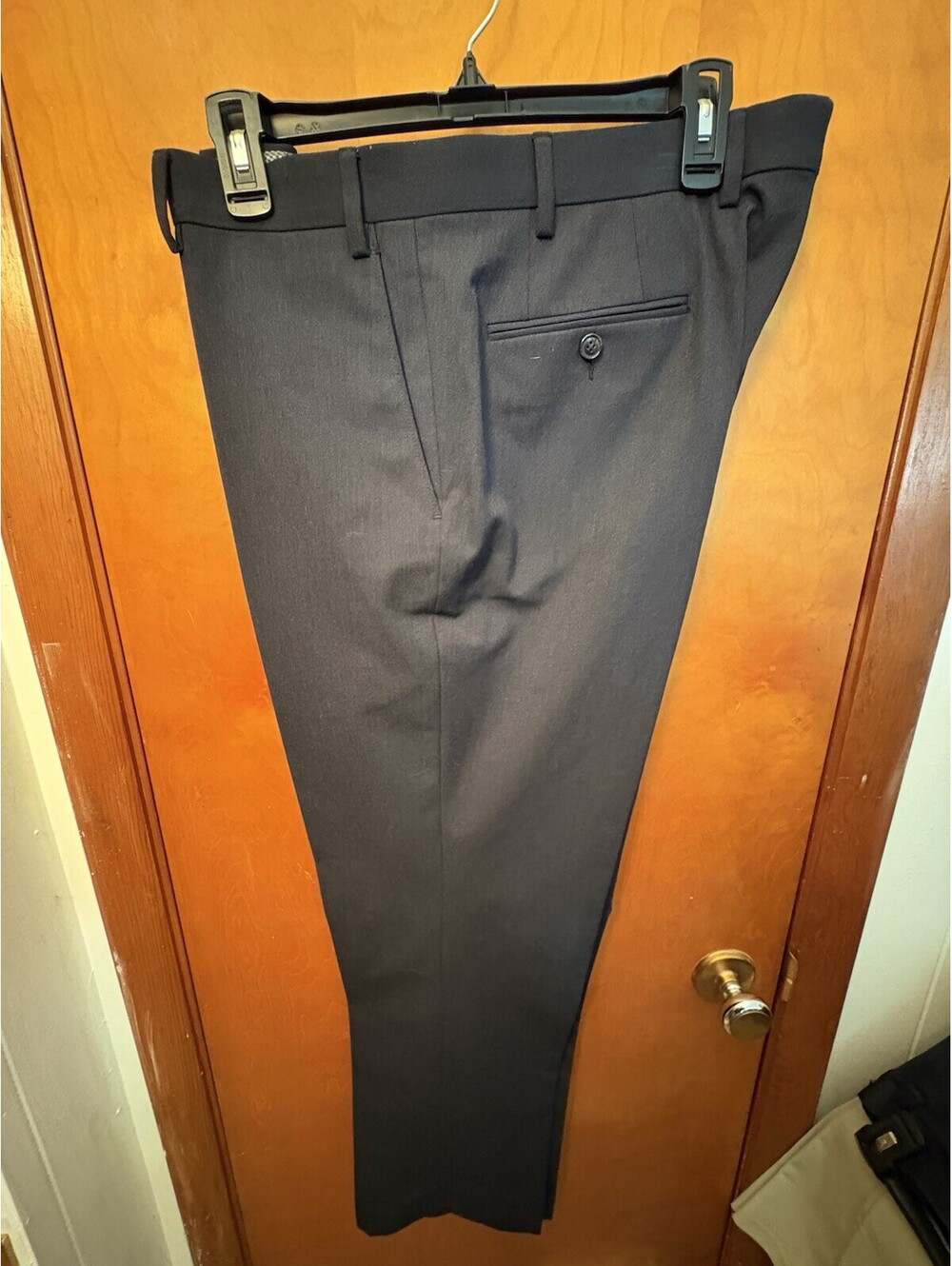 Chaps Men’s Dress Pants 36x30 Very Dark Navy Blue Stretch